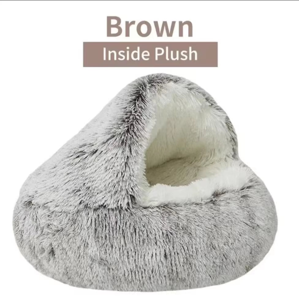 Cozy Cat Cloud: The Purr-fect Plush 2-in-1 Winter Bed for Feline Royals and Small Pawesome Pooches!