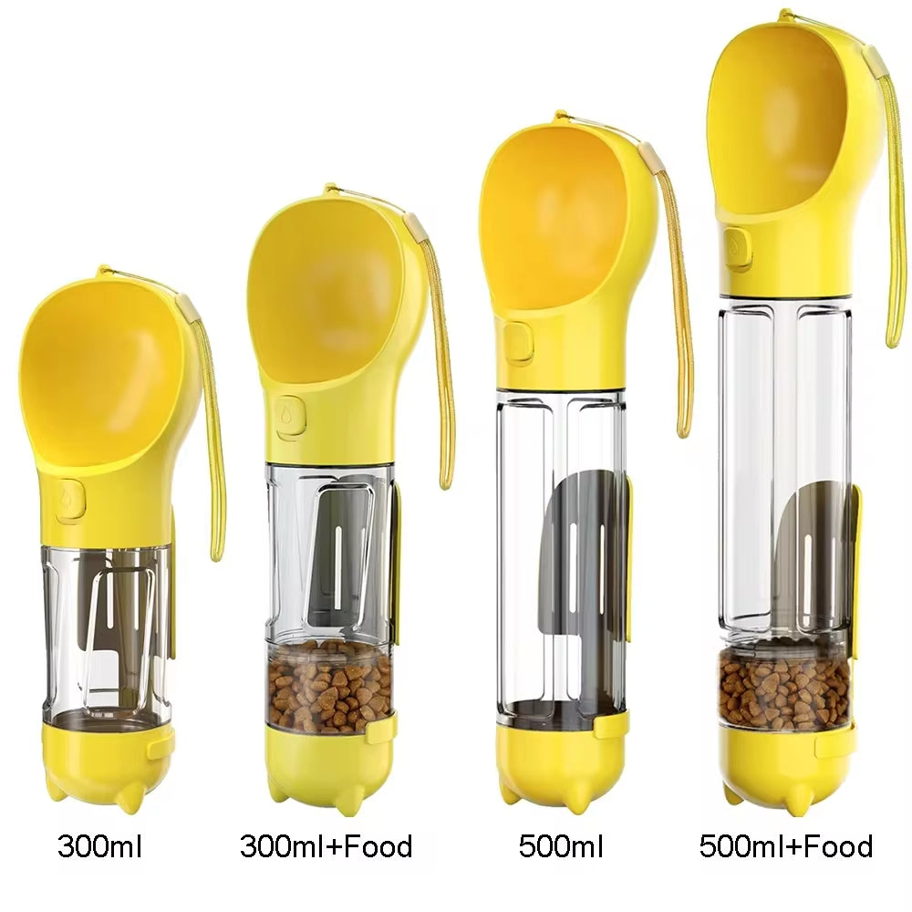 The Ultimate Adventure Buddy: Portable 3-in-1 Water Bottle, Food Feeder & Poop Dispenser for Your Furry Friends!