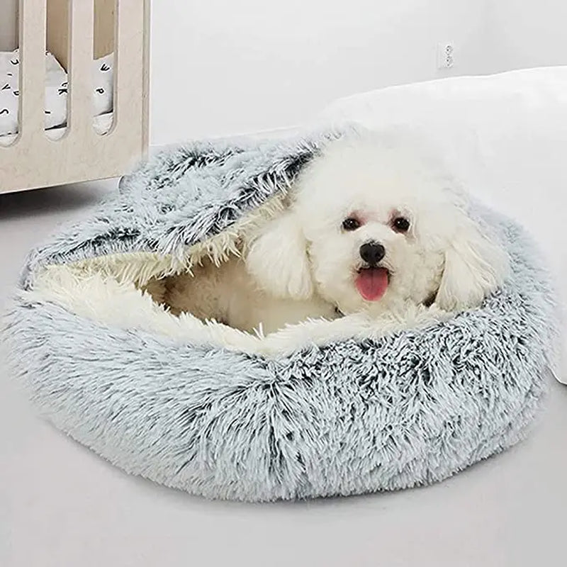Cozy Cat Cloud: The Purr-fect Plush 2-in-1 Winter Bed for Feline Royals and Small Pawesome Pooches!