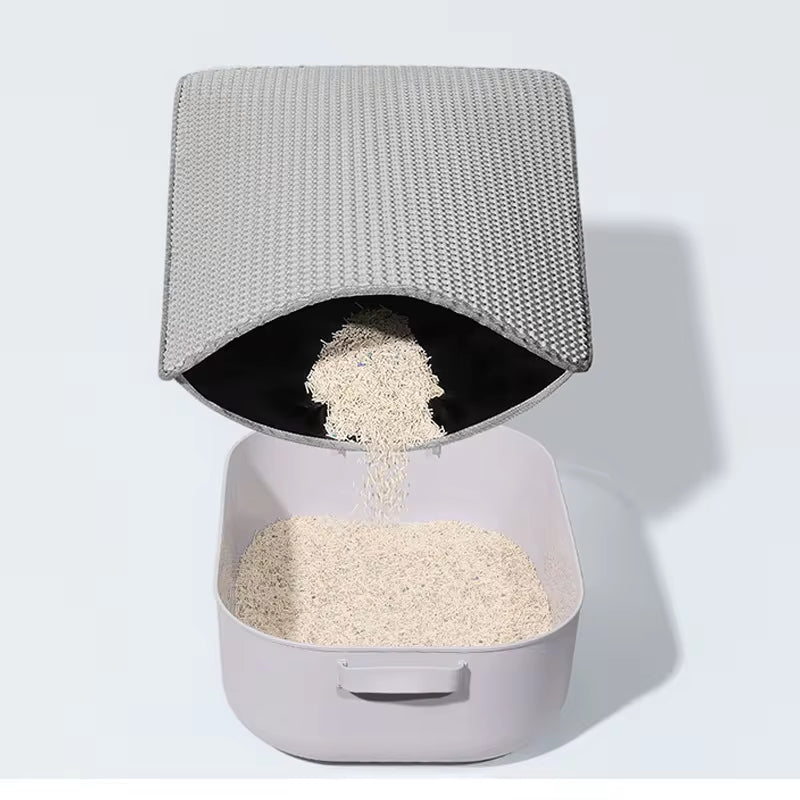 Introducing the Cat Litter Mat: A Double Layered Fortress Against Feline Messes - Waterproof, Non-Slip, and Totally Washable! Your Cat’s New Favorite Hangout (Seriously, They’ll Think It’s a Bed)!