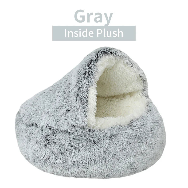 Cozy Cat Cloud: The Purr-fect Plush 2-in-1 Winter Bed for Feline Royals and Small Pawesome Pooches!