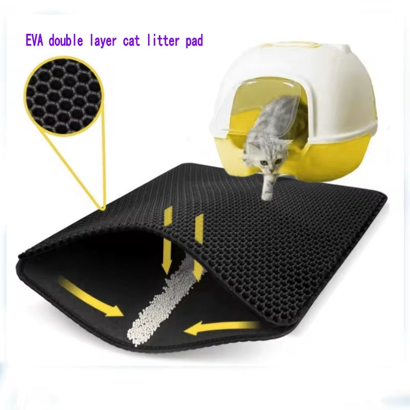 Introducing the Cat Litter Mat: A Double Layered Fortress Against Feline Messes - Waterproof, Non-Slip, and Totally Washable! Your Cat’s New Favorite Hangout (Seriously, They’ll Think It’s a Bed)!