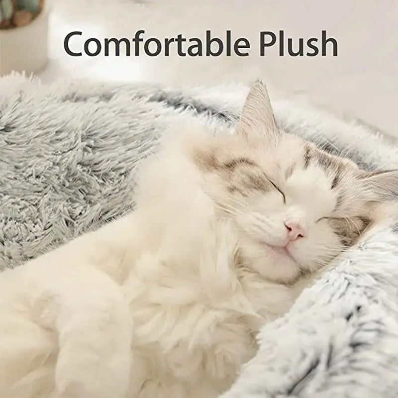 Cozy Cat Cloud: The Purr-fect Plush 2-in-1 Winter Bed for Feline Royals and Small Pawesome Pooches!