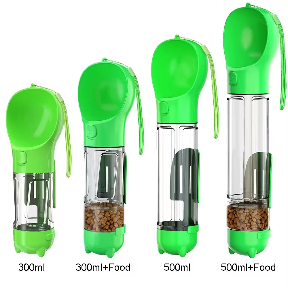 The Ultimate Adventure Buddy: Portable 3-in-1 Water Bottle, Food Feeder & Poop Dispenser for Your Furry Friends!