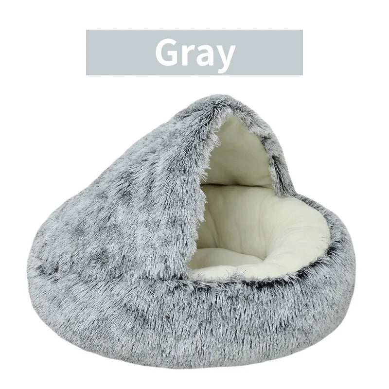 Cozy Cat Cloud: The Purr-fect Plush 2-in-1 Winter Bed for Feline Royals and Small Pawesome Pooches!