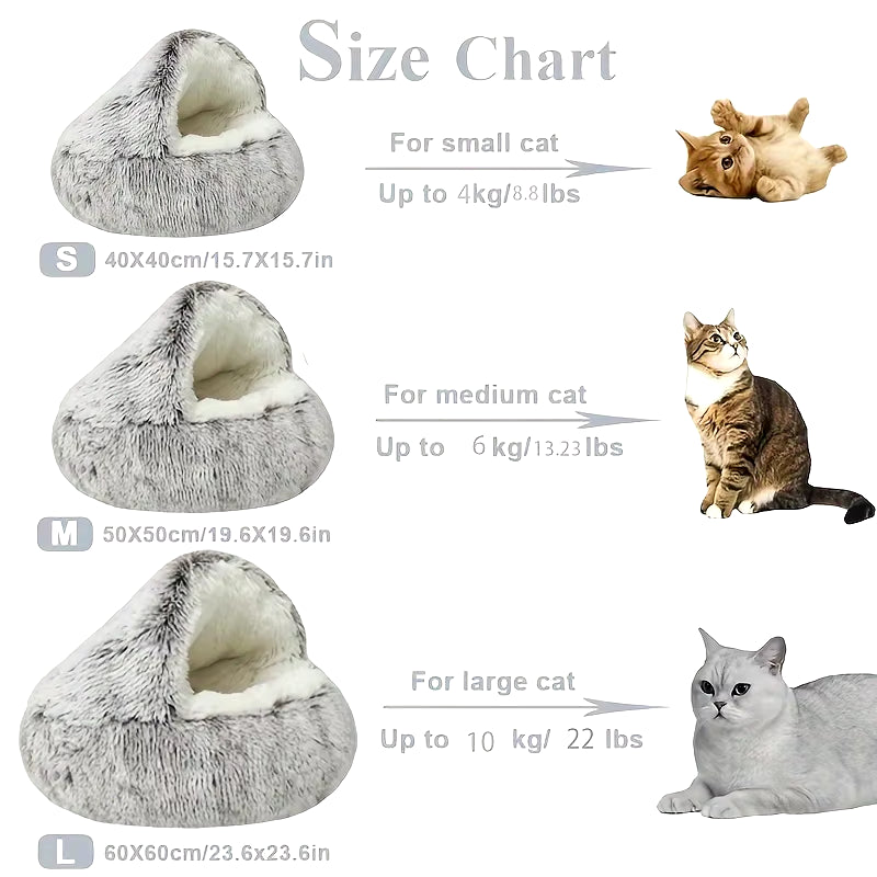 Cozy Cat Cloud: The Purr-fect Plush 2-in-1 Winter Bed for Feline Royals and Small Pawesome Pooches!